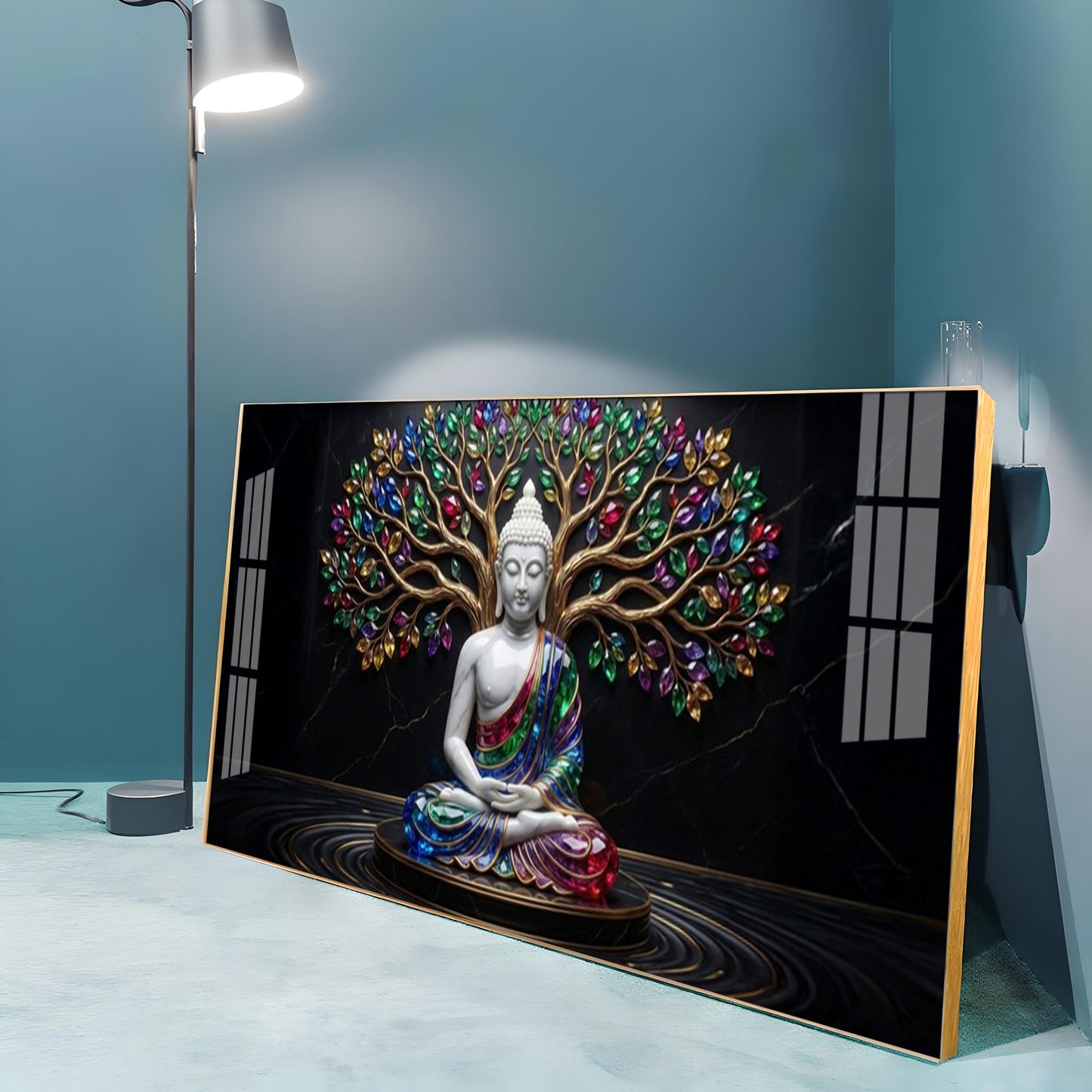 Enlightened Grove Tree Buddha Premium Acrylic Horizontal Wall Art