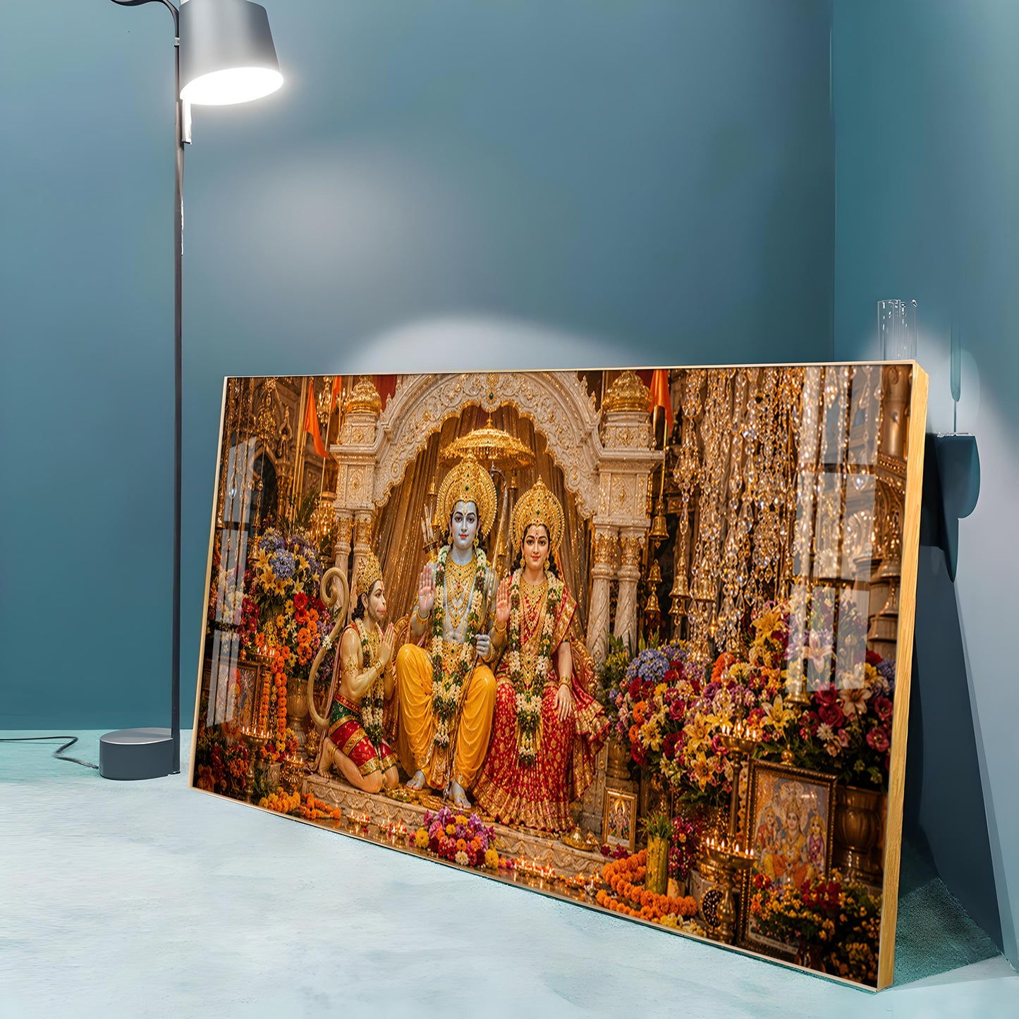 God Siya Ram With Sankatmochan Premium Acrylic Horizontal Wall Art