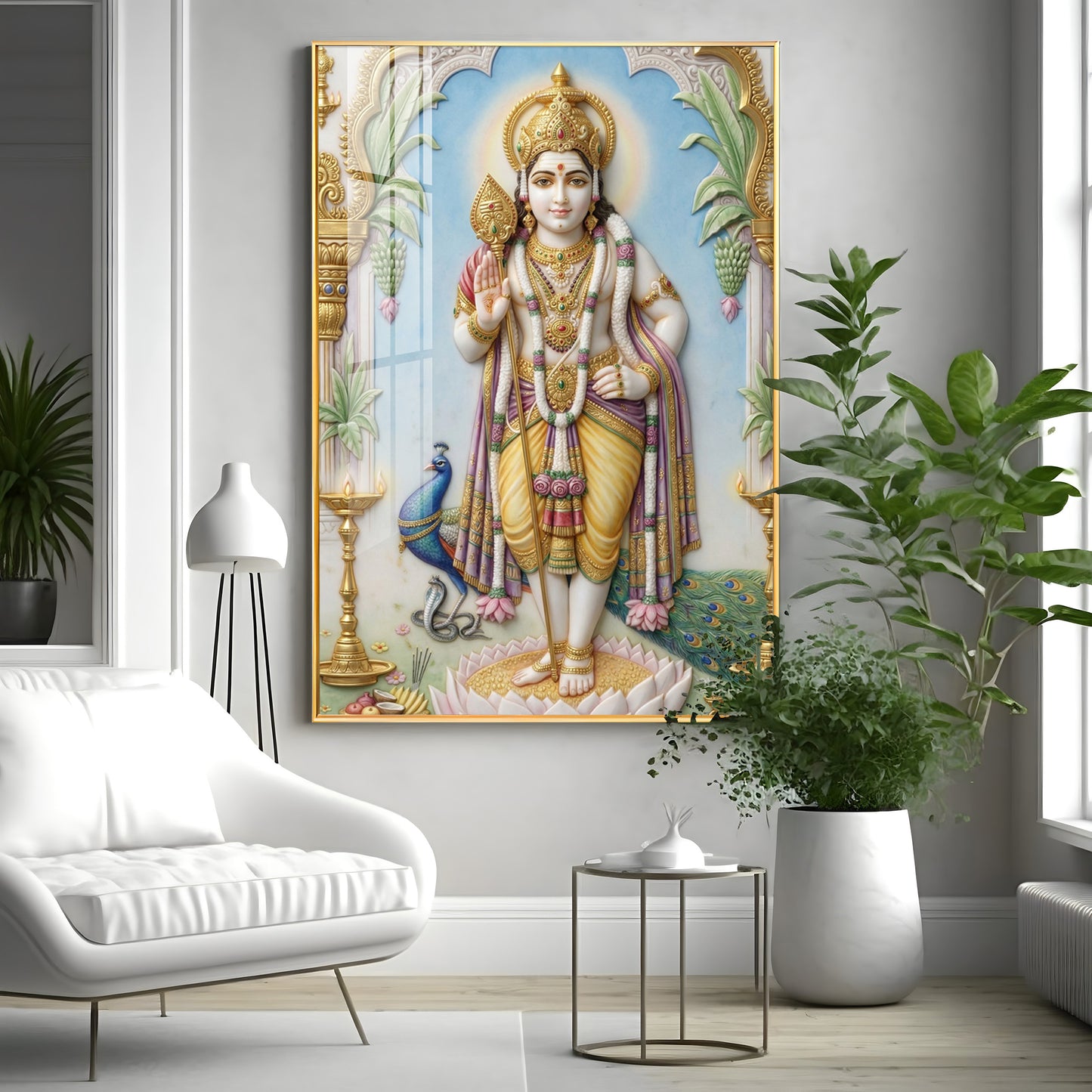 Deity Murugan Ji Premium Acrylic Vertical Wall Art
