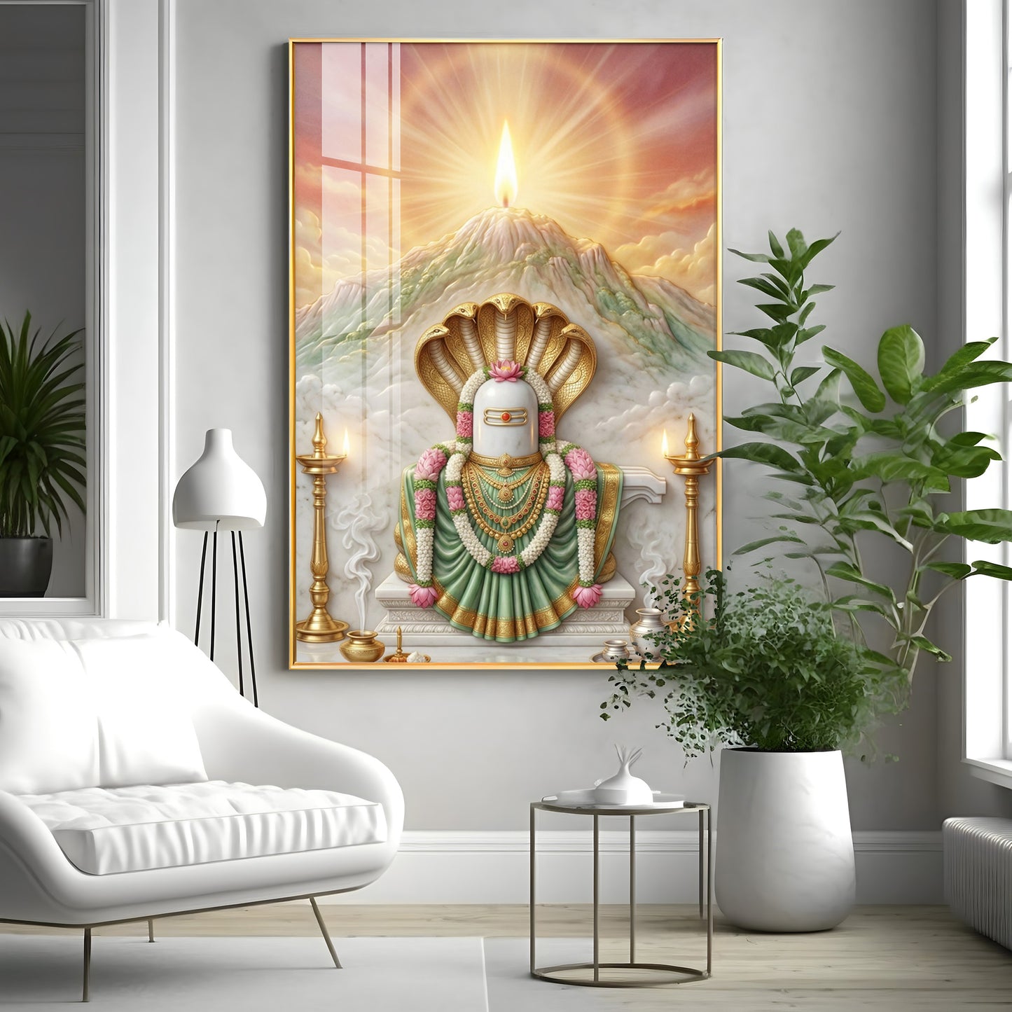 Bhagwan Shiva Lingam Premium Acrylic Vertical Wall Art