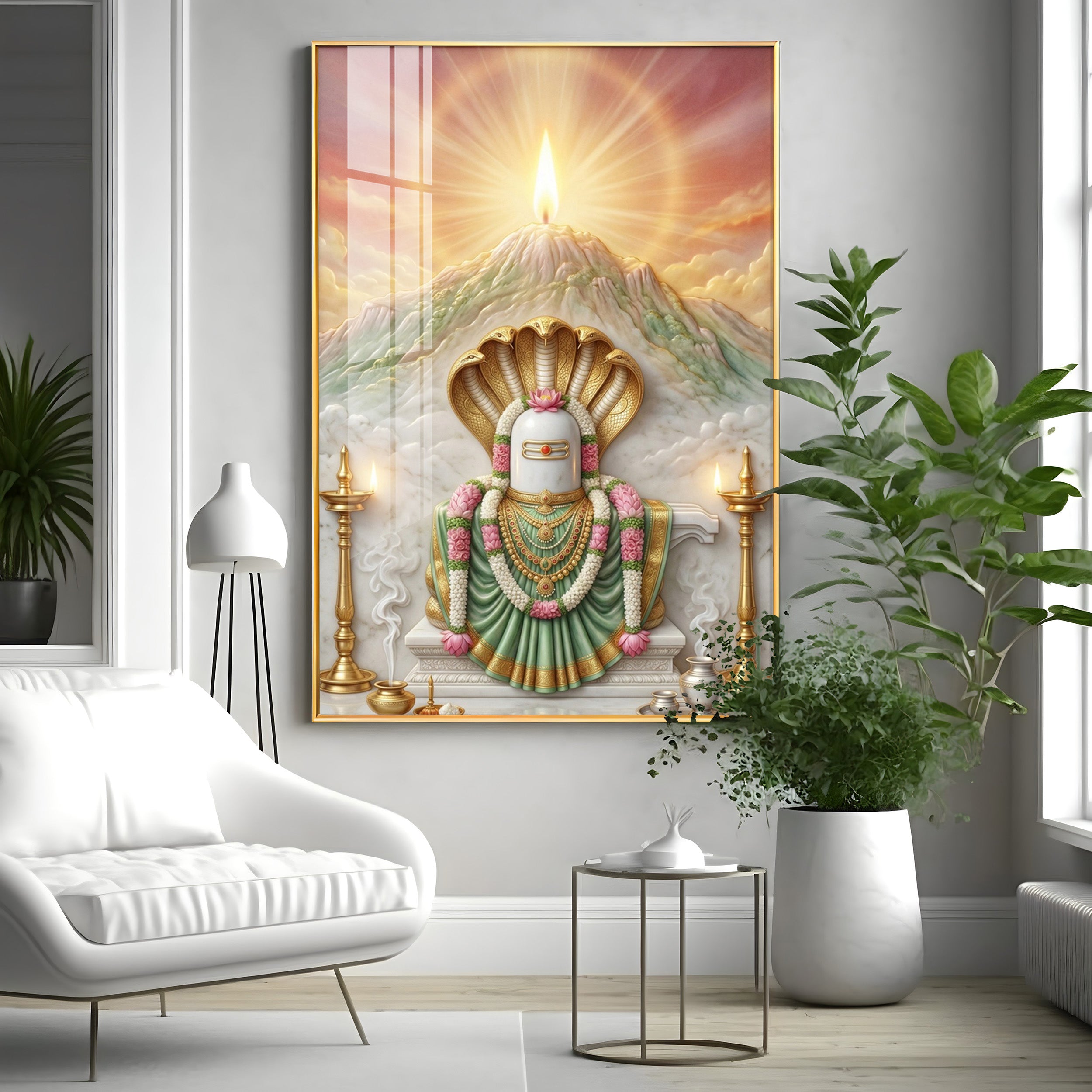 Bhagwan Shiva Lingam Premium Acrylic Vertical Wall Art