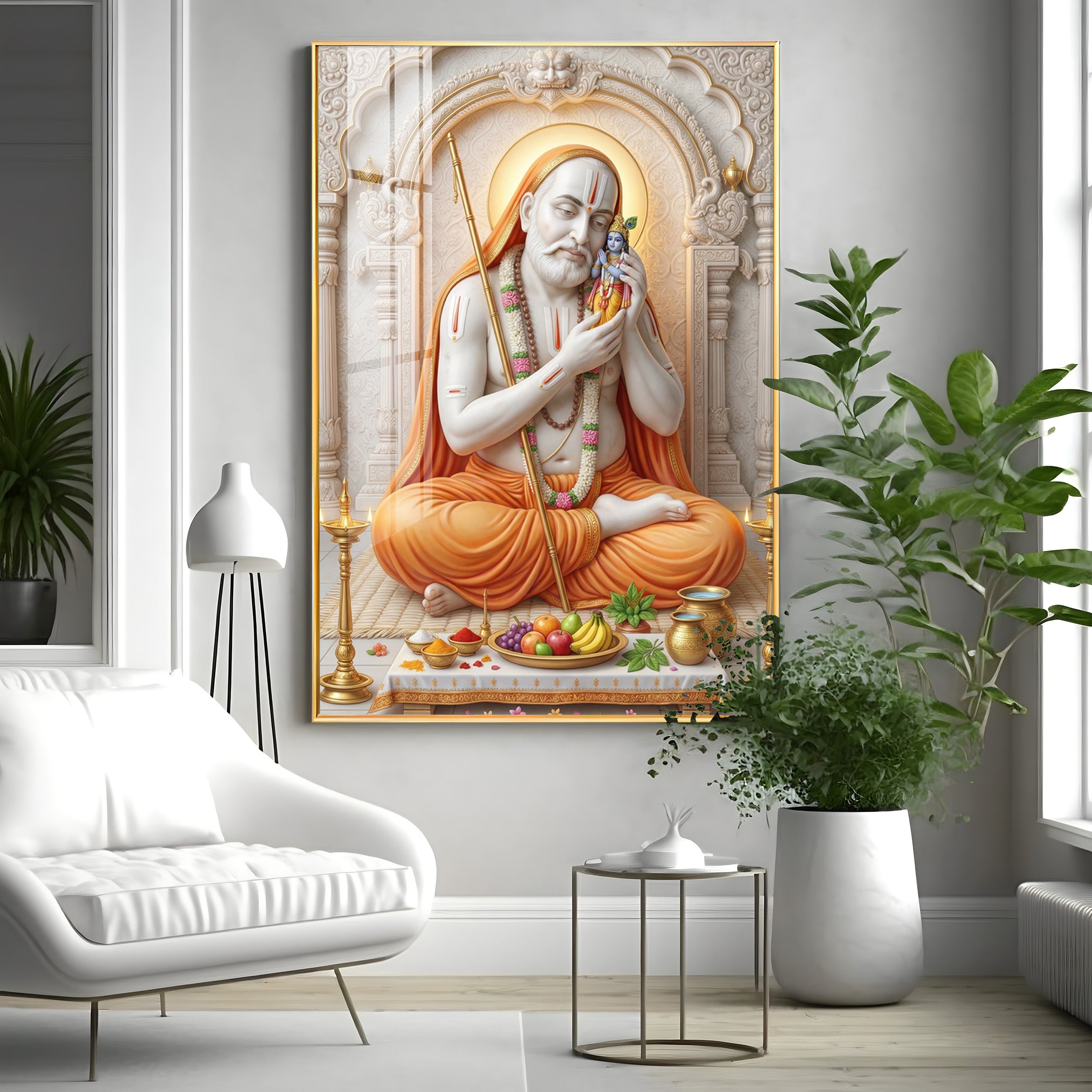 Sri Guru Raghavendra Swamy Premium Acrylic Vertical Wall Art