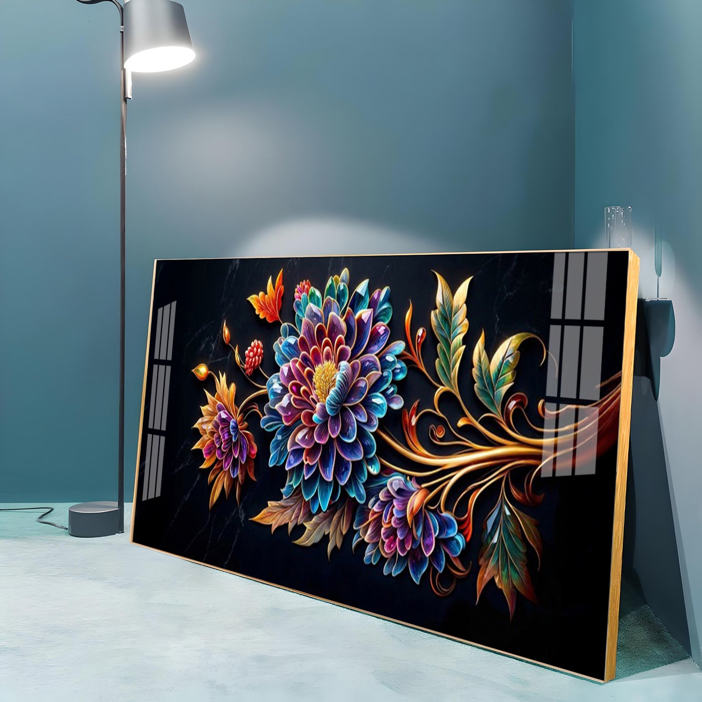 Colorful Floral Premium Acrylic Horizontal Wall Art