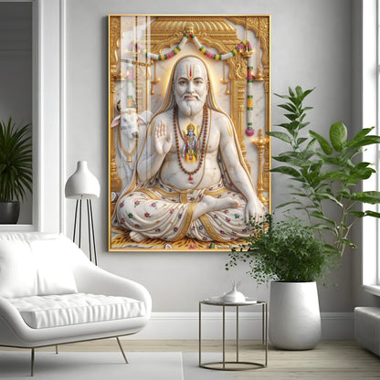 Sri Guru Raghavendra Swamy Premium Acrylic Vertical Wall Art