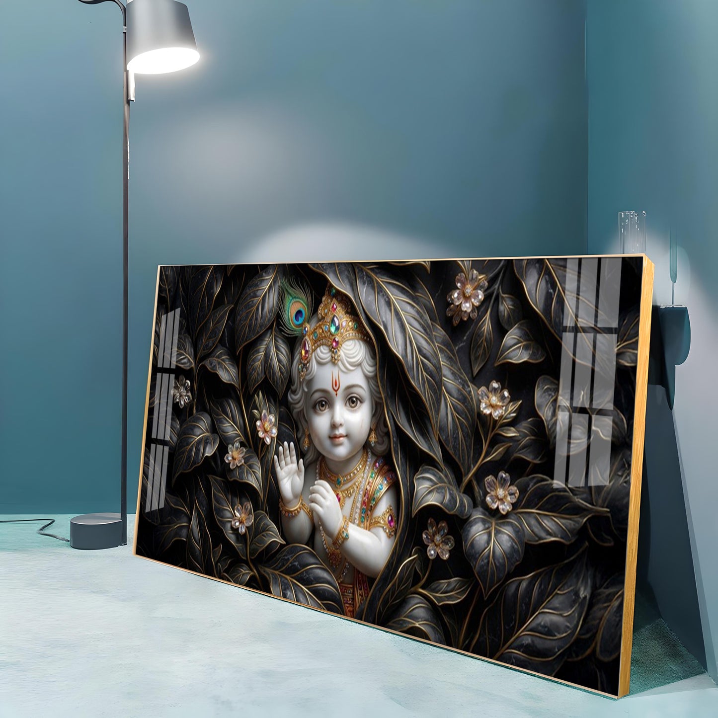 Little Lord Krishna Premium Acrylic Horizontal Wall Art