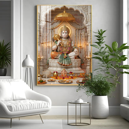Lord Hanuman ji Premium Acrylic Vertical Wall Art