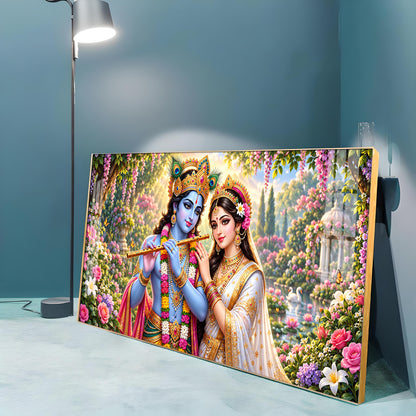 Shree Radhe Krishna Premium Acrylic Horizontal Wall Art