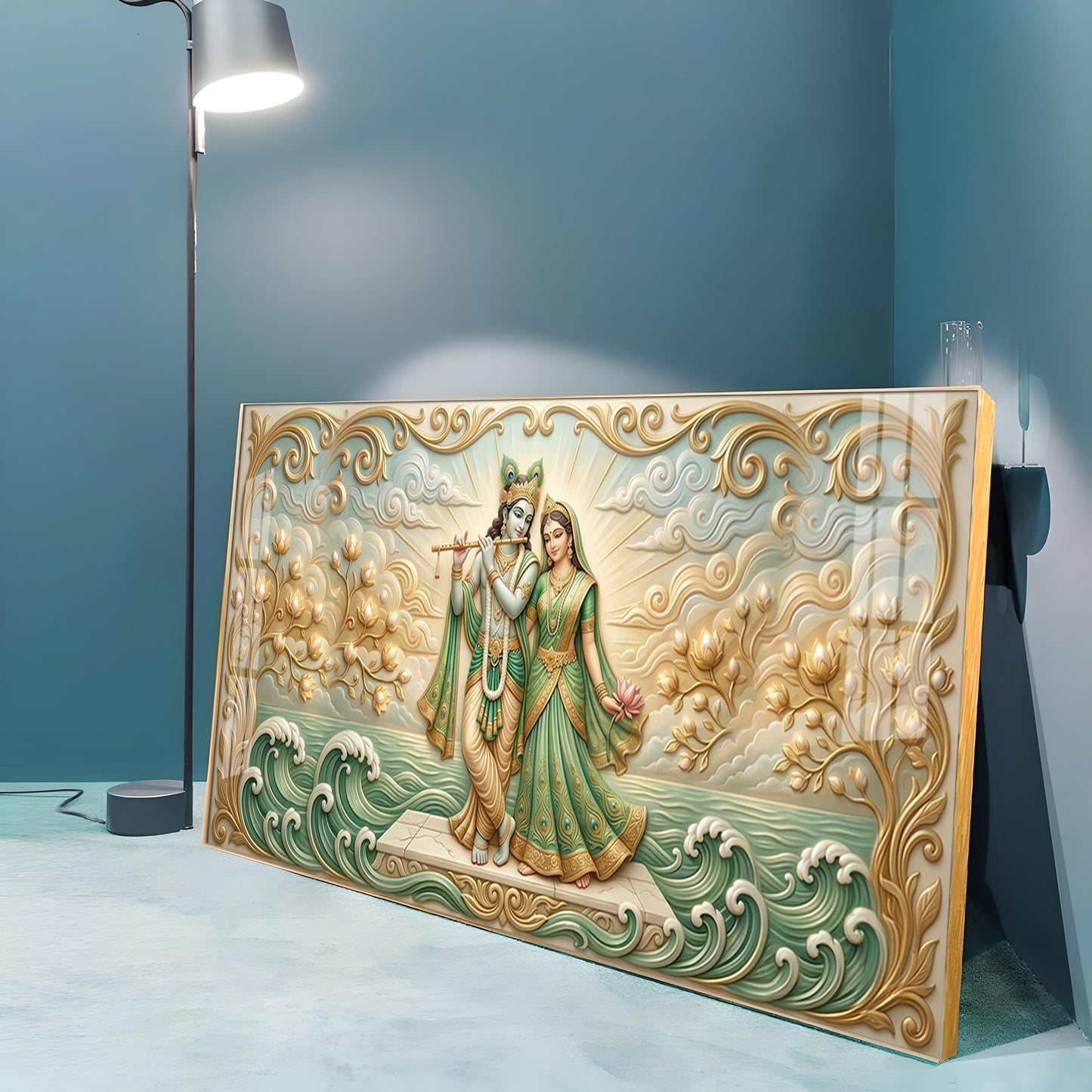 Divine Goddess Radha Krishna Premium Acrylic Horizontal Wall Art