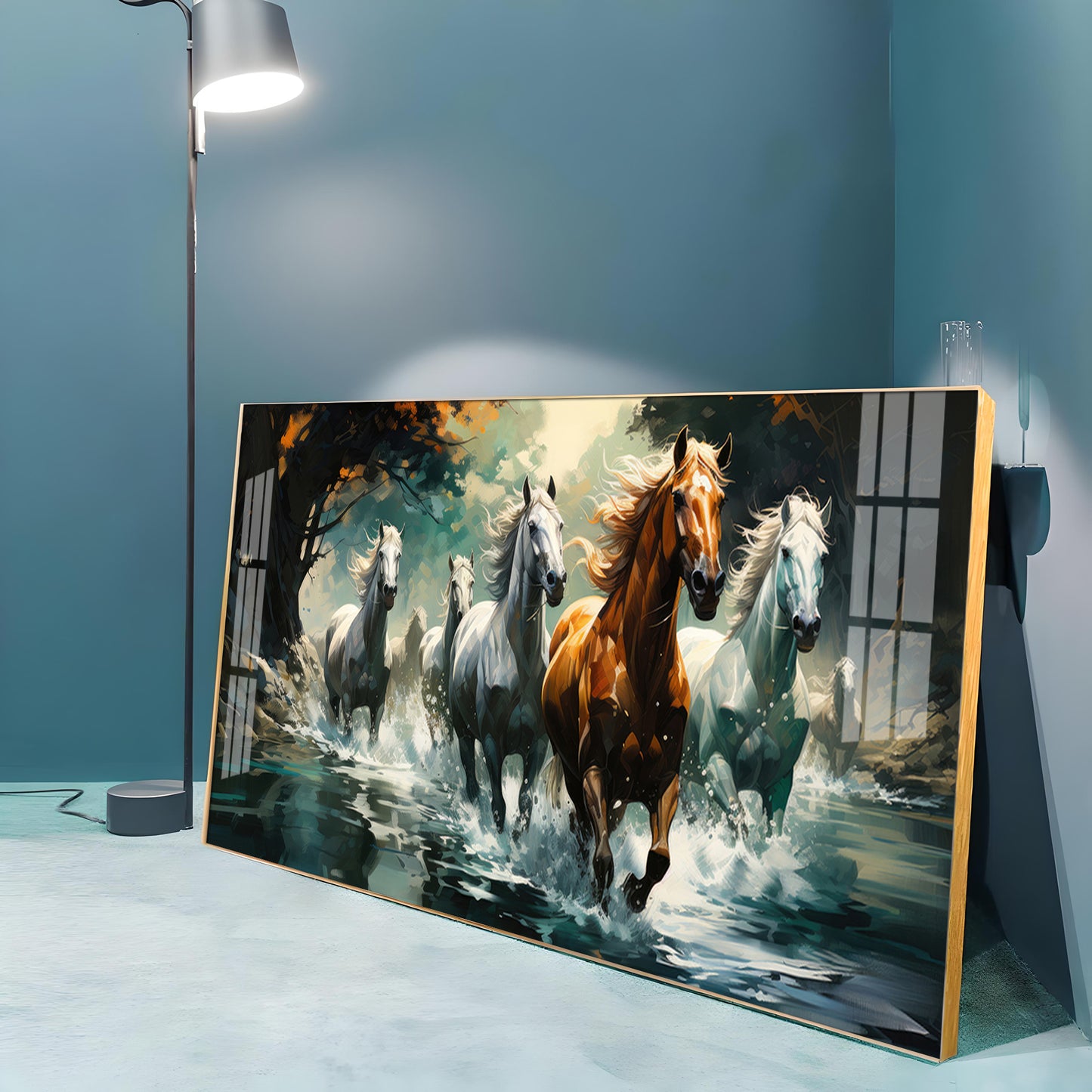 Lucky Running Horses Premium Acrylic Horizontal Wall Art