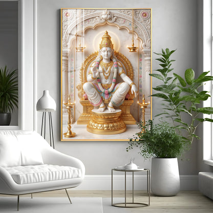 Ayyappa Swamy Premium Acrylic Vertical Wall Art