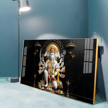 Cosmic Lord Of Panchamukhi Hanuman Premium Acrylic Horizontal Wall Art