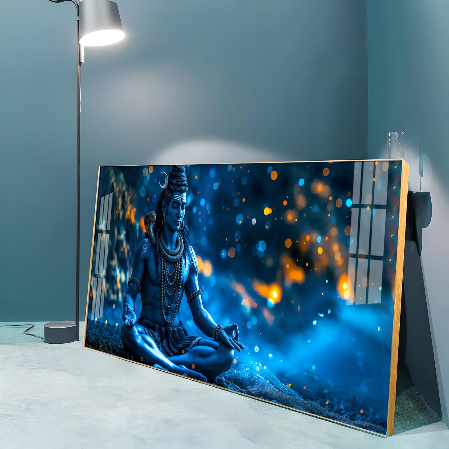 Mahadev In Spiritual Endeavor Premium Acrylic Horizontal Wall Art