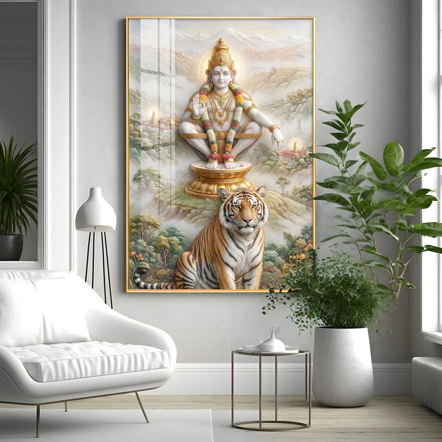 Ayyappa Swamy Ji Premium Acrylic Vertical Wall Art