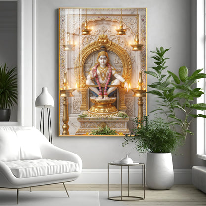 Deity Lord Ayyappan Premium Acrylic Vertical Wall Art