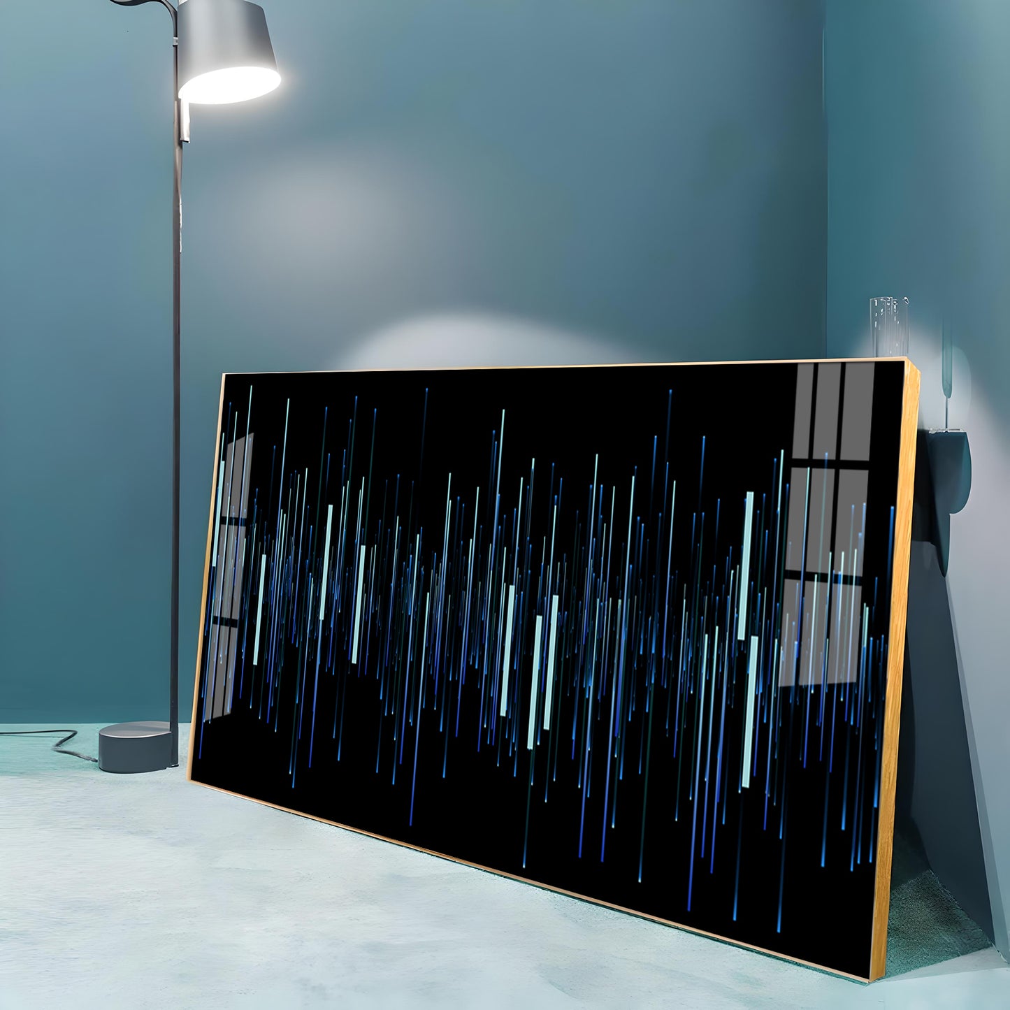 Abstract Vertical Light Bar Line Premium Acrylic Horizontal Wall Art