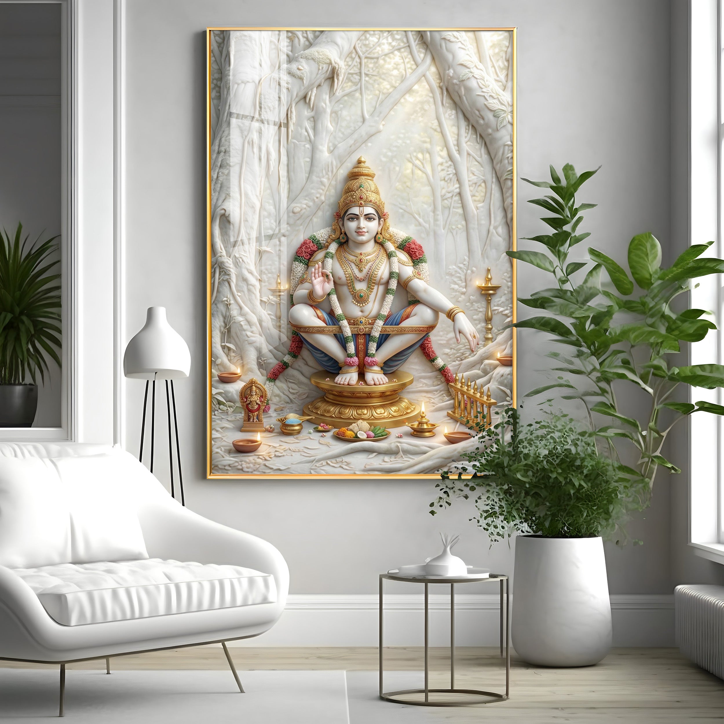 Ayyappan Bhagwan Premium Acrylic Vertical Wall Art