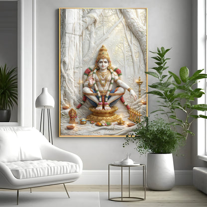 Ayyappan Bhagwan Premium Acrylic Vertical Wall Art