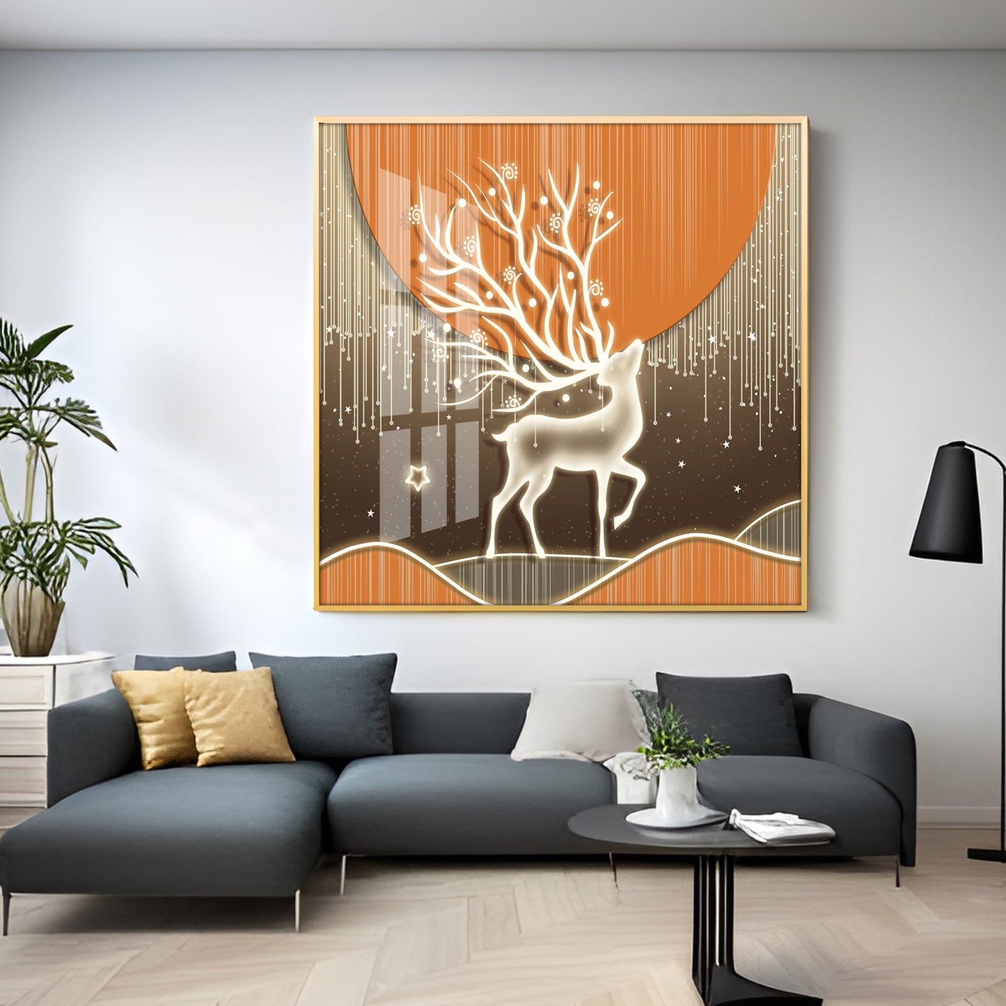 Nature & Deer Premium Acrylic Square Wall Art