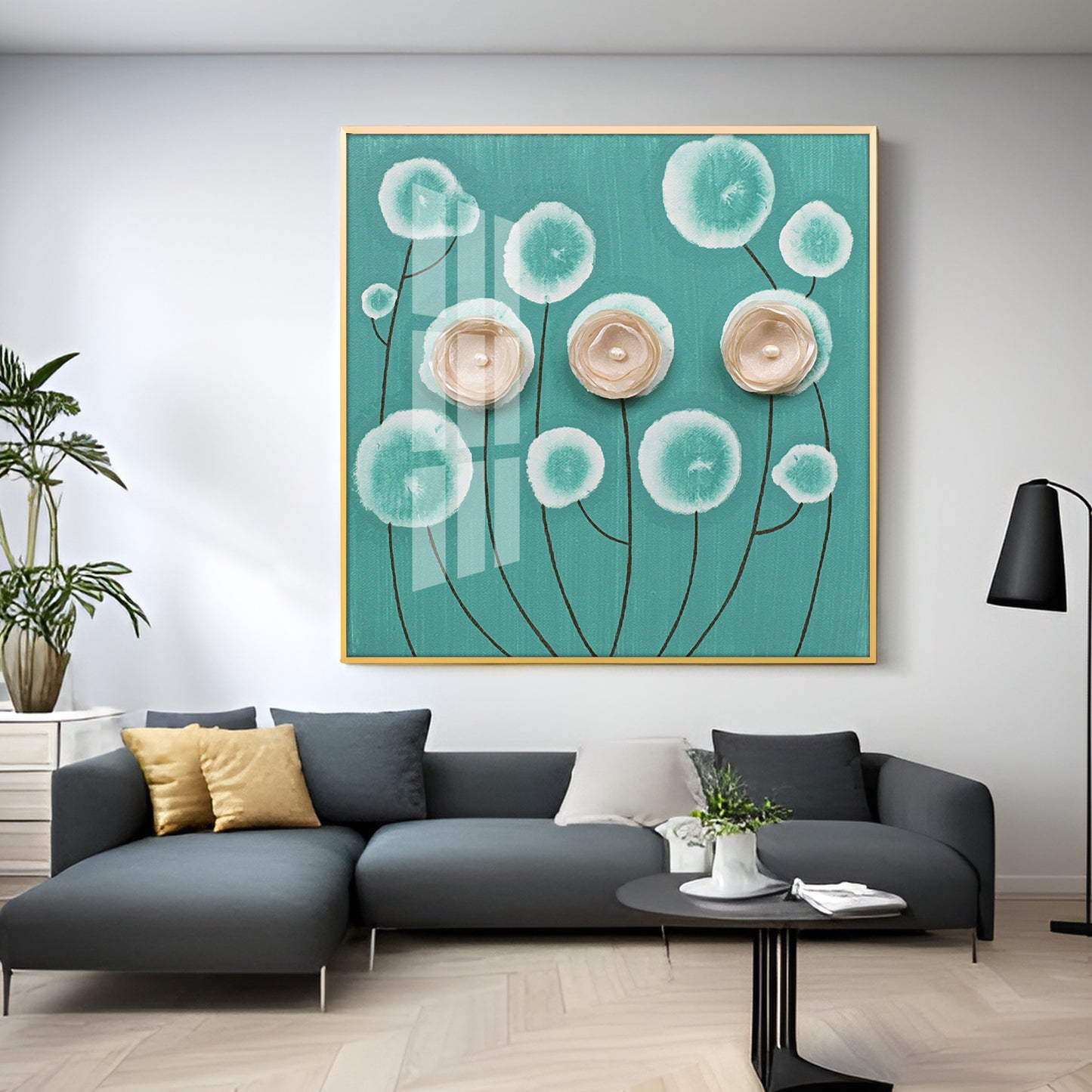 Poppy Flowers Premium Acrylic Square Wall Art