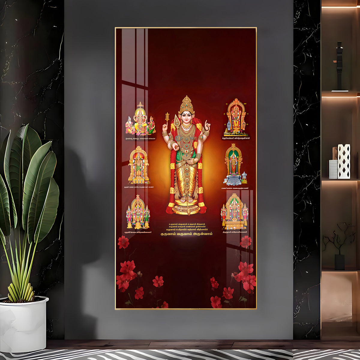Thiruchendur Lord Murugan Premium Acrylic Vertical Wall Art
