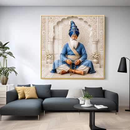 Baba Deep Singh Ji Premium Acrylic Square Wall Art