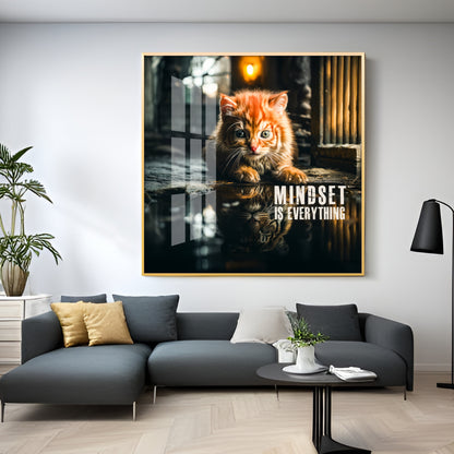 Mindset Is Everything Motivational Premium Acrylic Square Wall Art