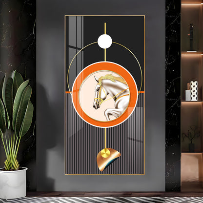 Horse Golden Ember Premium Acrylic Vertical Wall Art