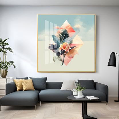 Beautiful Floral Composition Premium Acrylic Square Wall Art