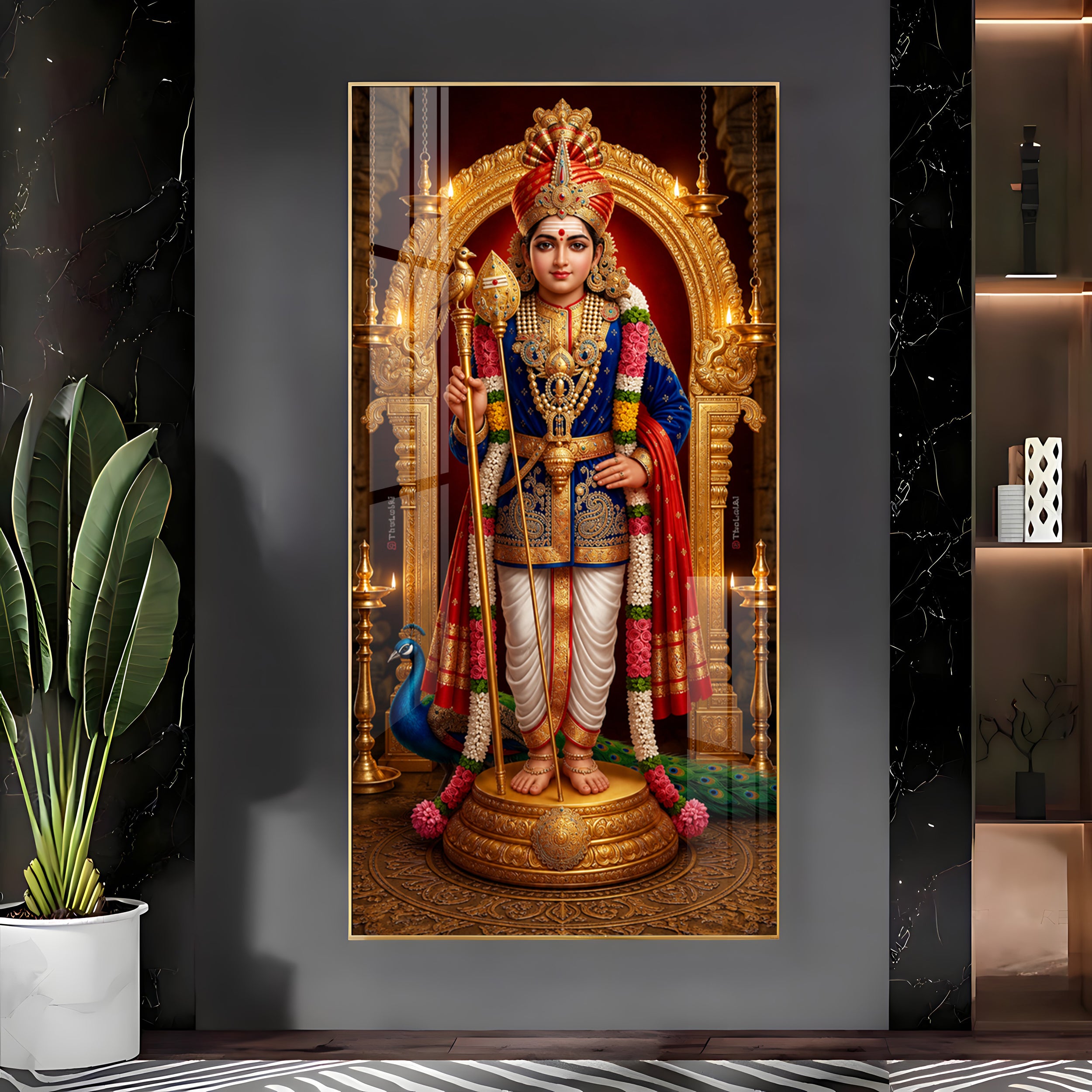 Depicting Lord Murugan Premium Acrylic Vertical Wall Art