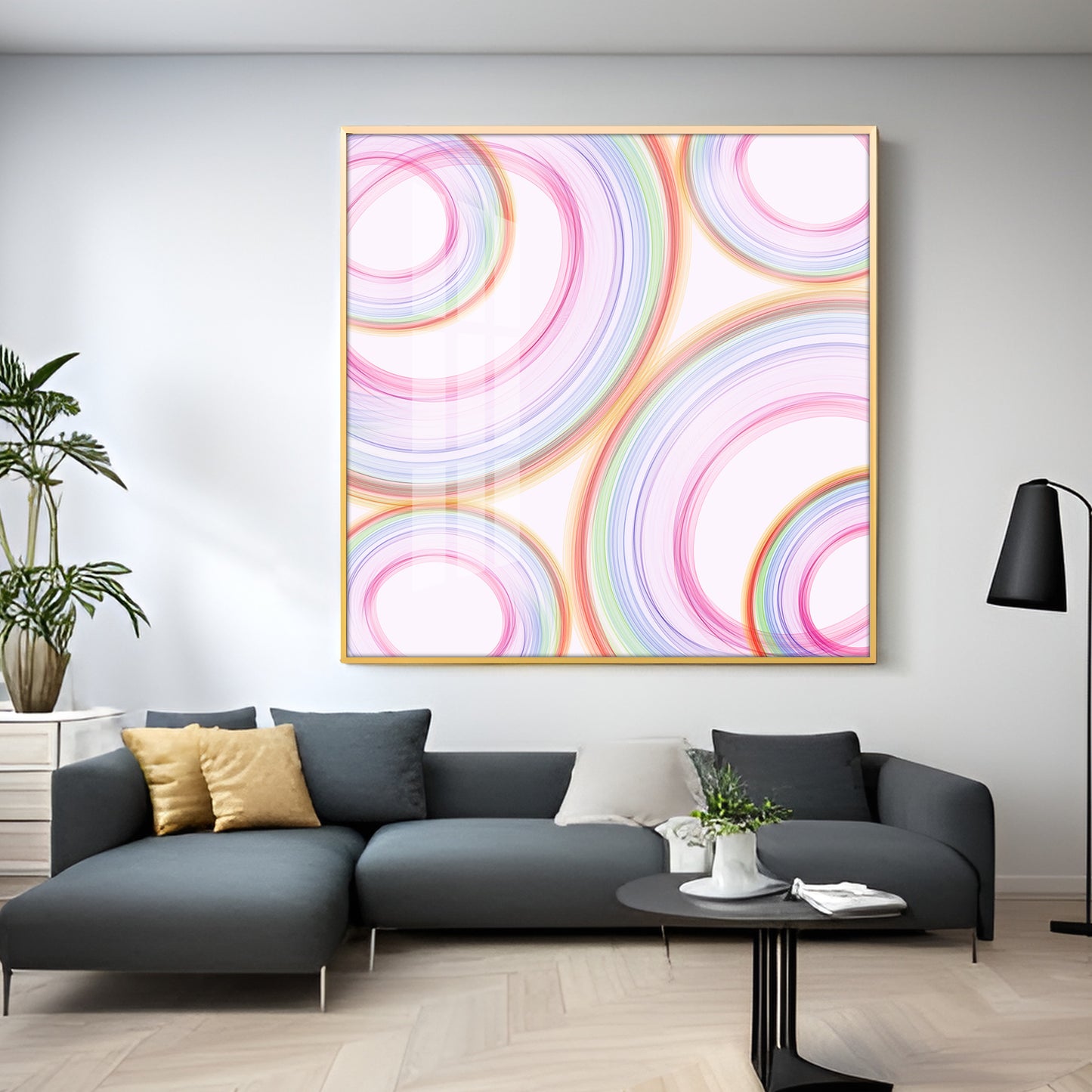 Colorful Radial Motion Effect Premium Acrylic Square Wall Art