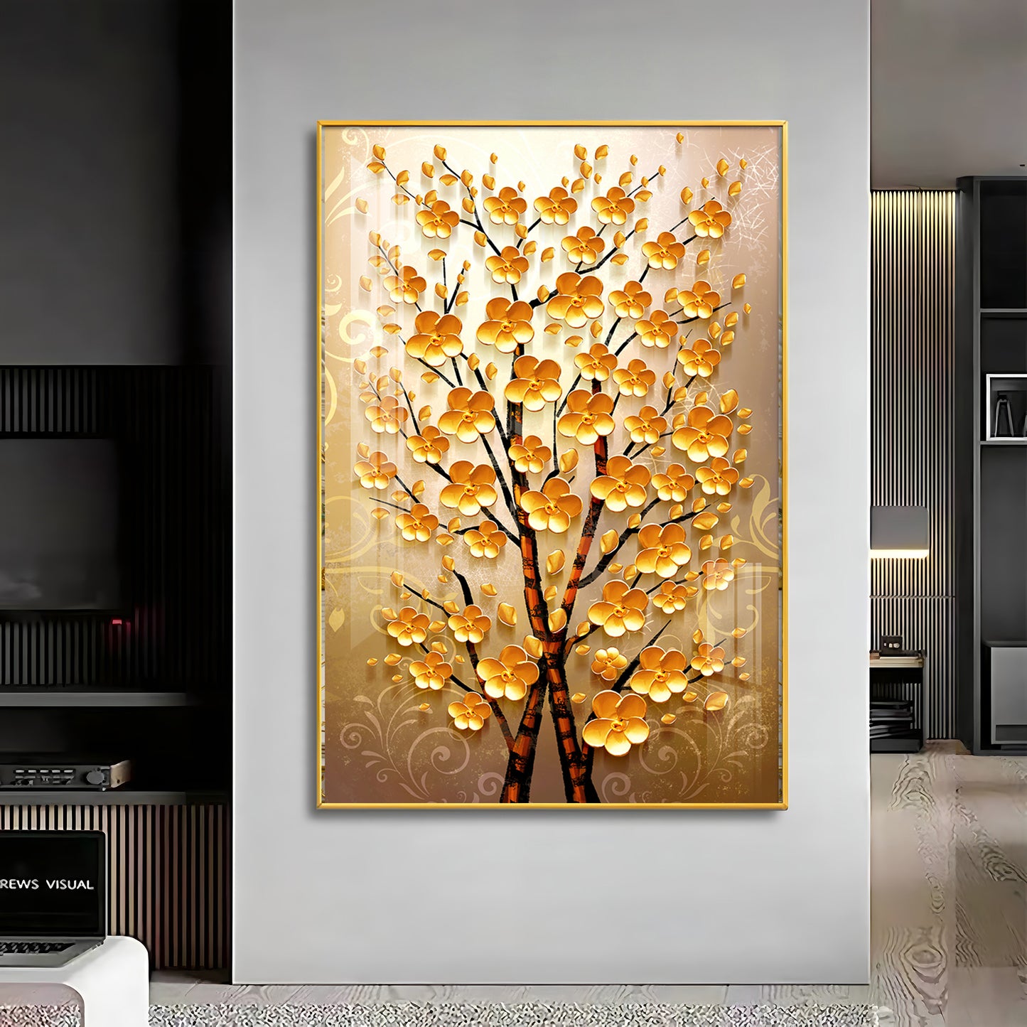 Yellow Flower Plant Premium Acrylic Vertical Wall Art