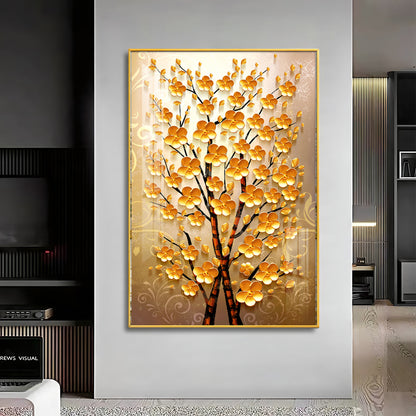 Yellow Flower Plant Premium Acrylic Vertical Wall Art