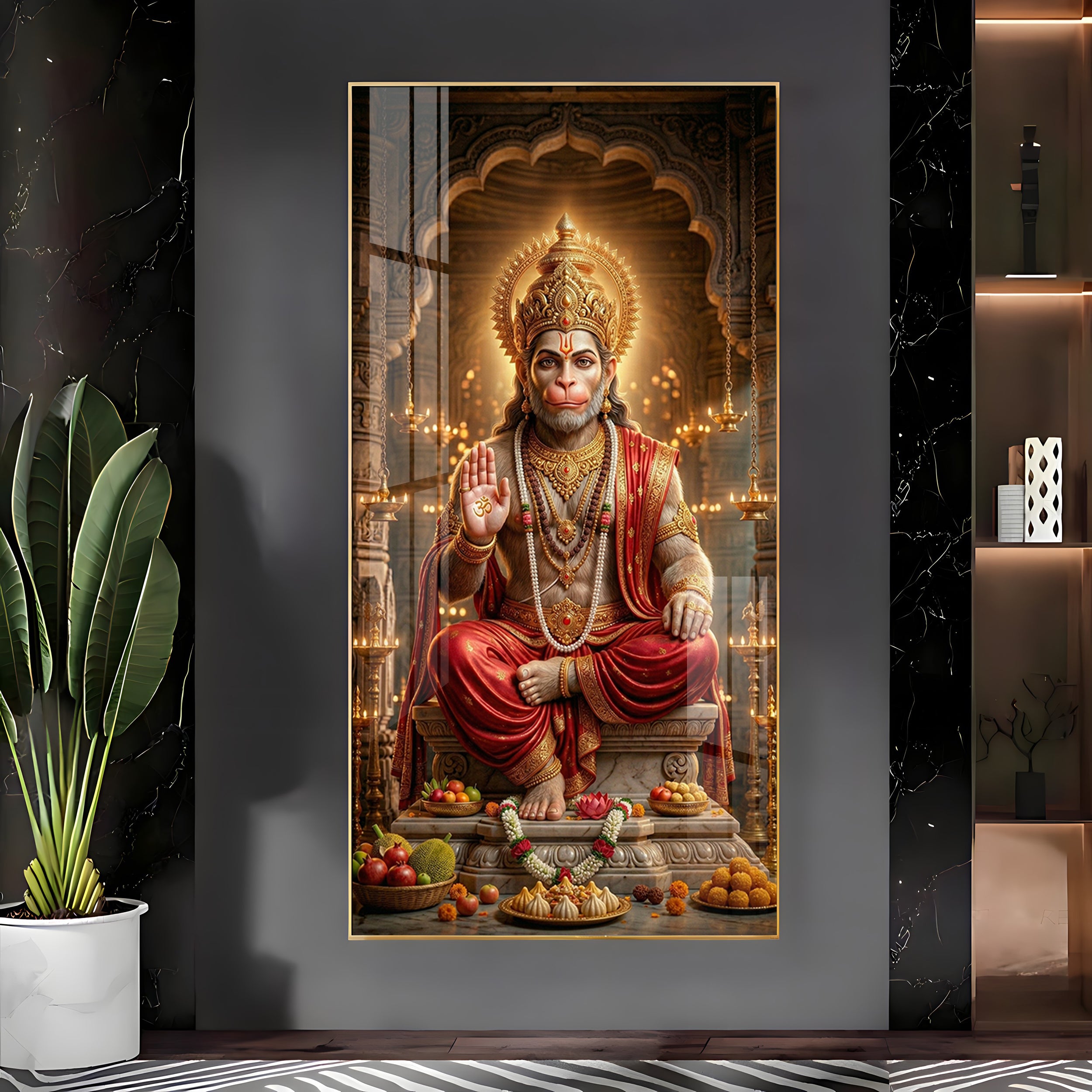 Hanuman Ji Blessing Premium Acrylic Vertical Wall Art