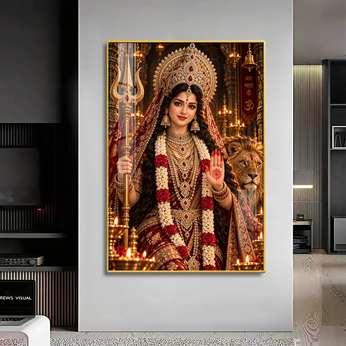 Durga Maa Premium Acrylic Vertical Wall Art