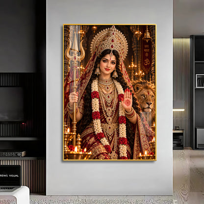 Durga Maa Premium Acrylic Vertical Wall Art