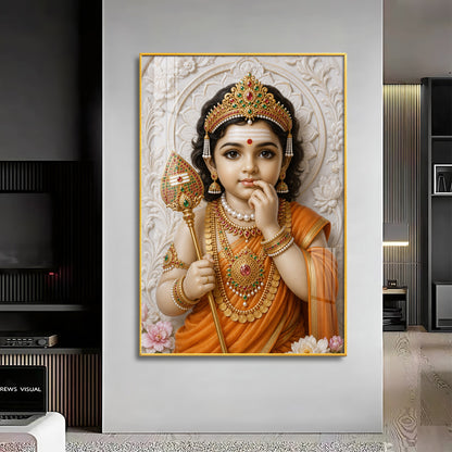 Bala Murugan Premium Acrylic Vertical Wall Art