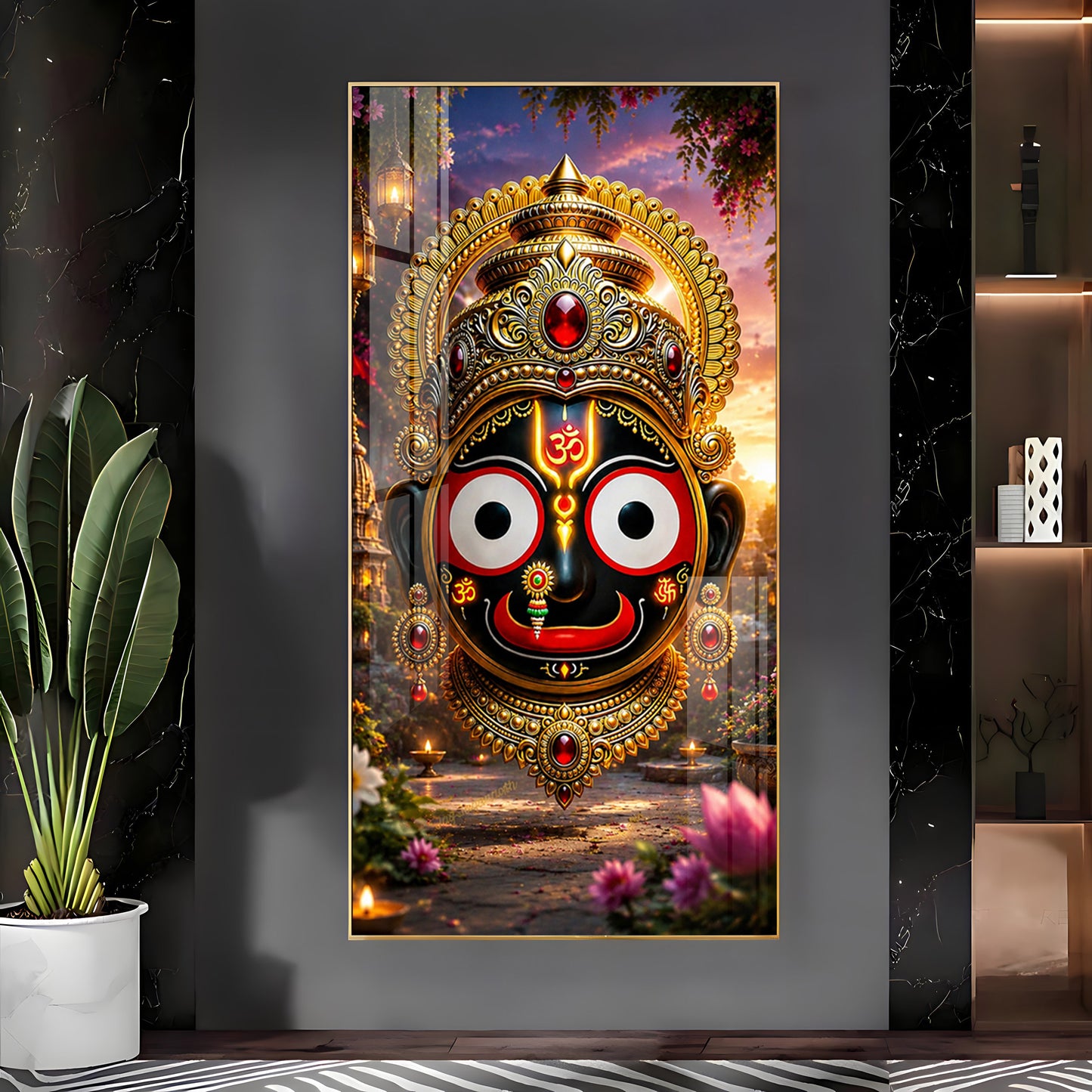 Lord Jagannath Face Premium Acrylic Vertical Wall Art