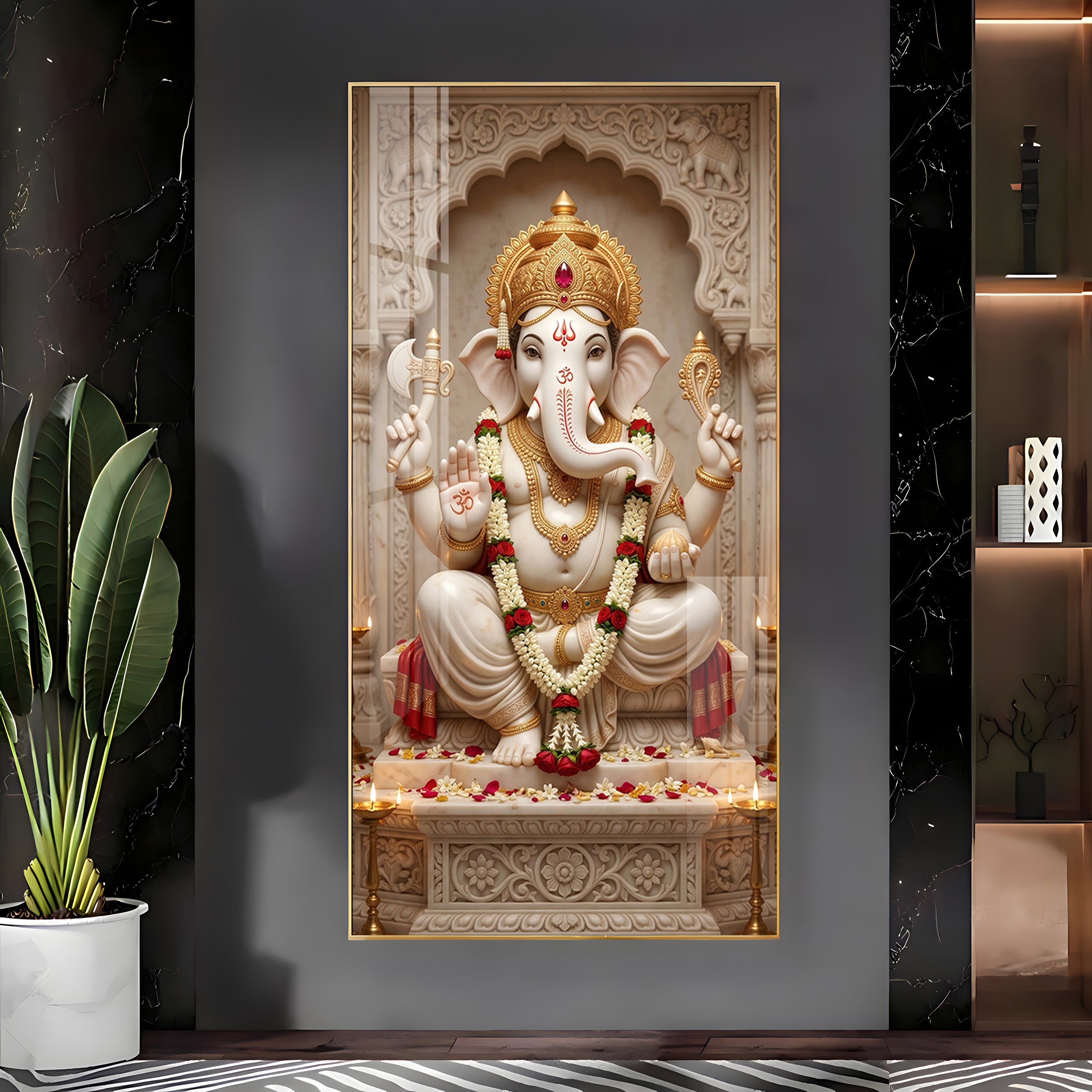 Divine Ganesh Ji Essence Premium Acrylic Vertical Wall Art