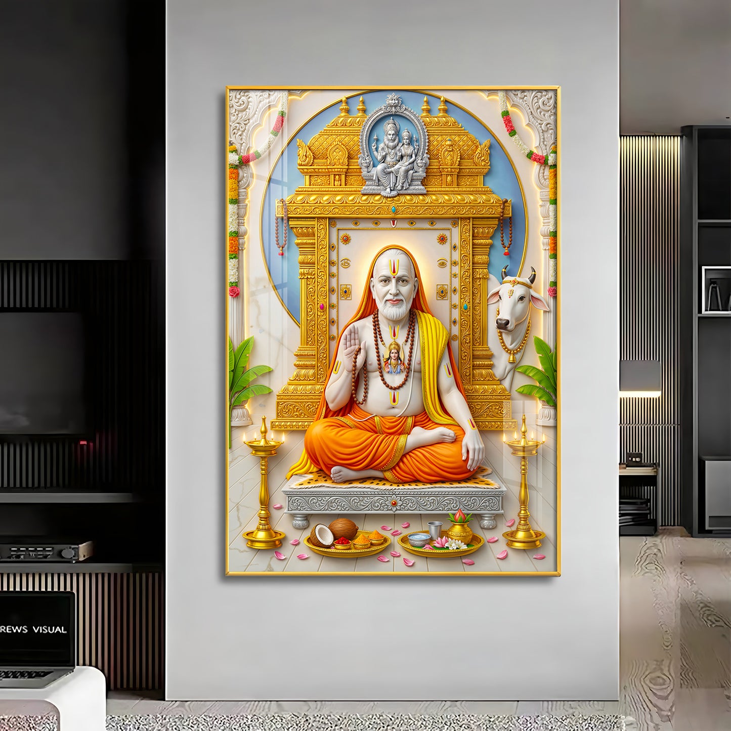 Sri Raghavendra Swamy Ji Premium Acrylic Vertical Wall Art
