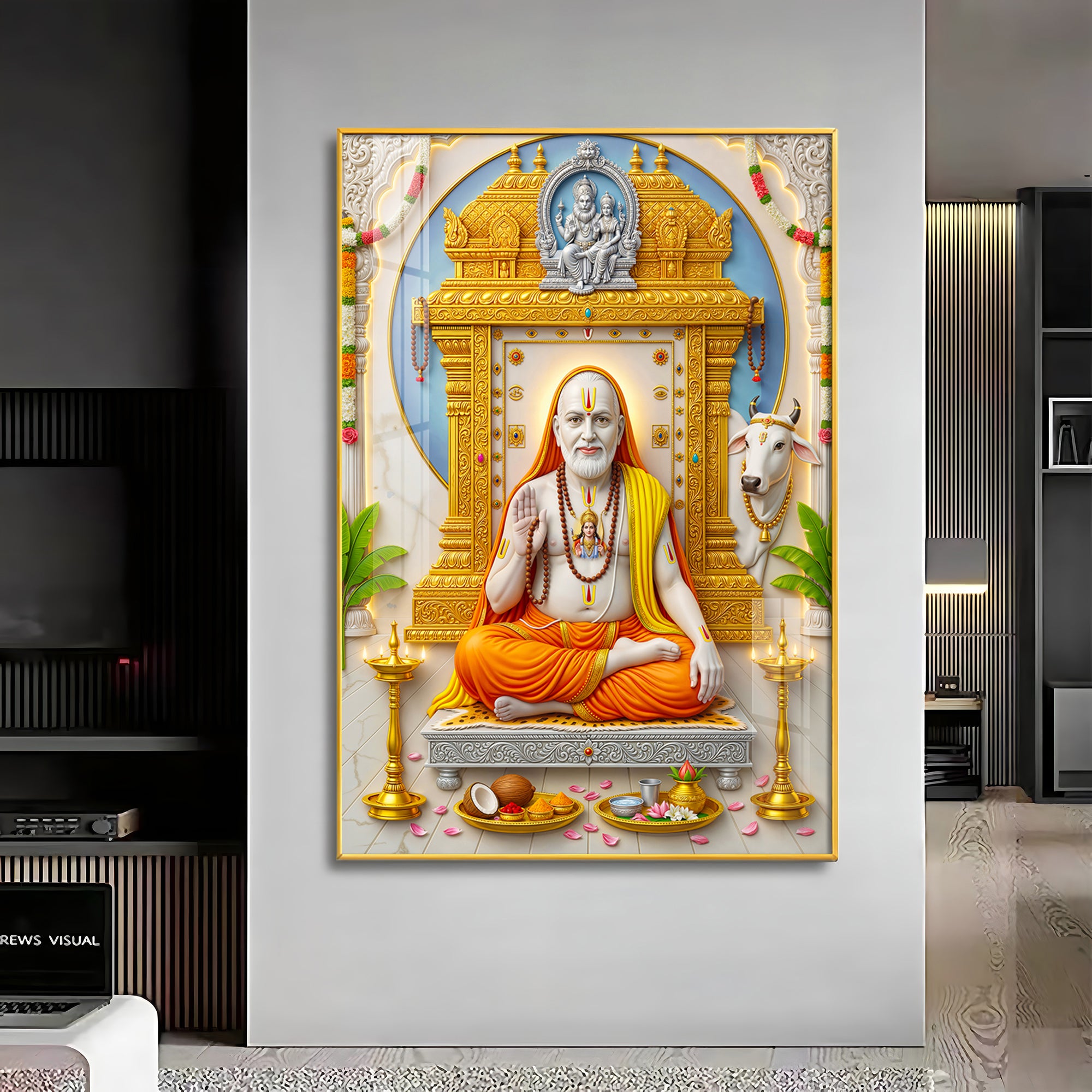 Sri Raghavendra Swamy Ji Premium Acrylic Vertical Wall Art
