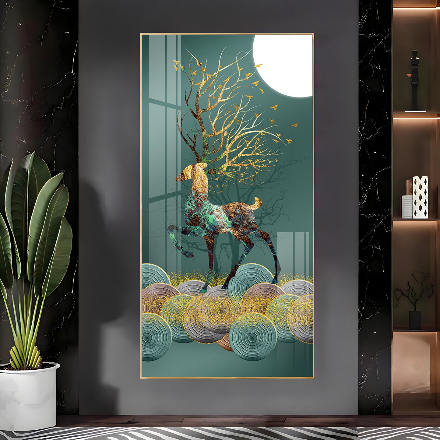Colorful Deer Premium Acrylic Vertical Wall Art
