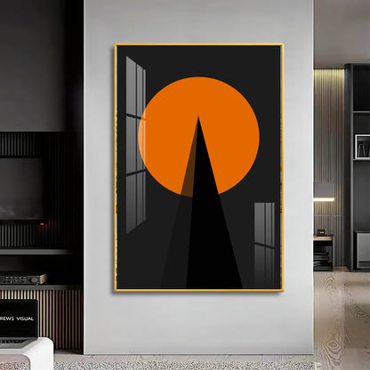 Black Orange Geometry Premium Acrylic Vertical Wall Art