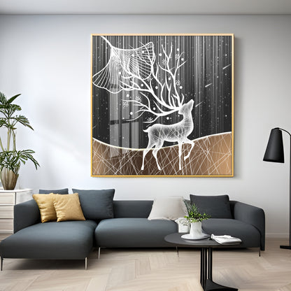 Beautiful Starry Meteor Deer Premium Acrylic Square Wall Art