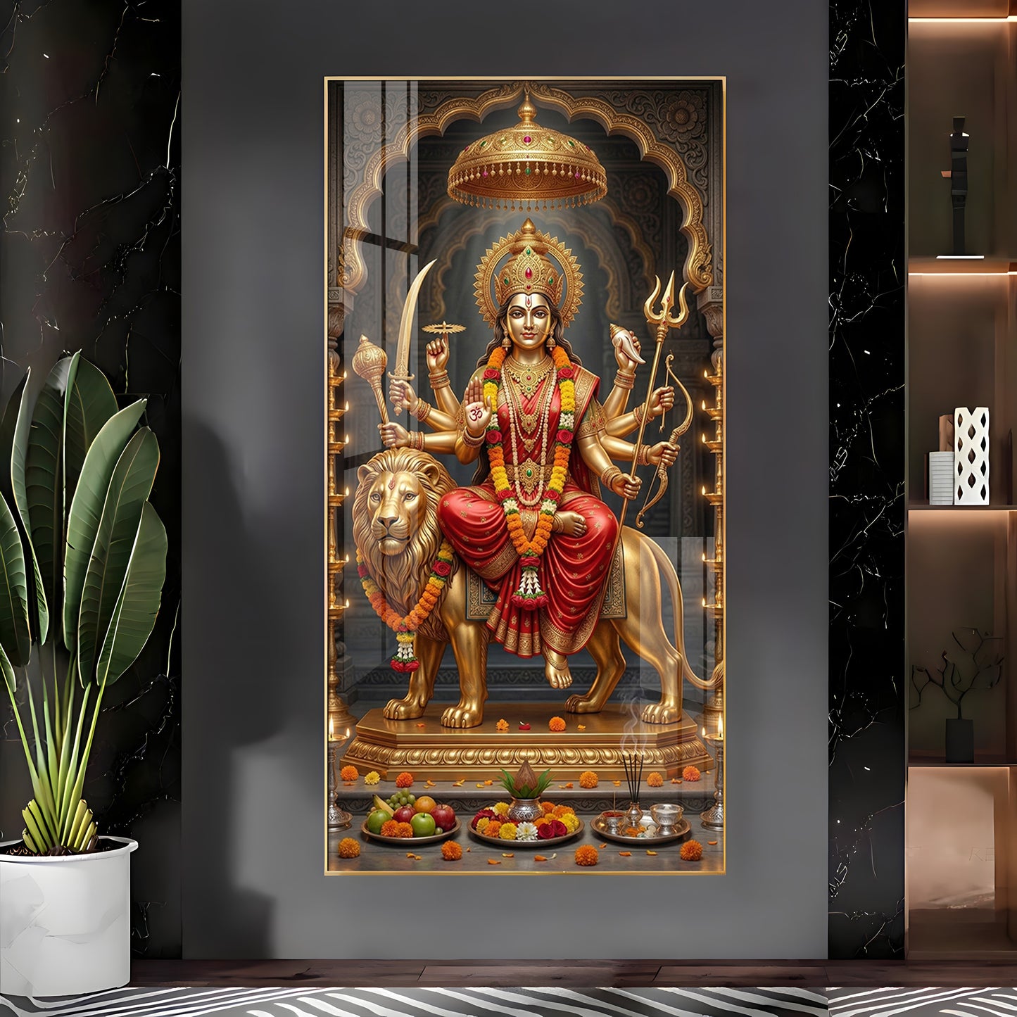 Maa Durga Blessing Premium Acrylic Vertical Wall Art