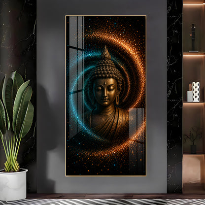 Serene Buddha Cosmic Energy Premium Acrylic Vertical Wall Art
