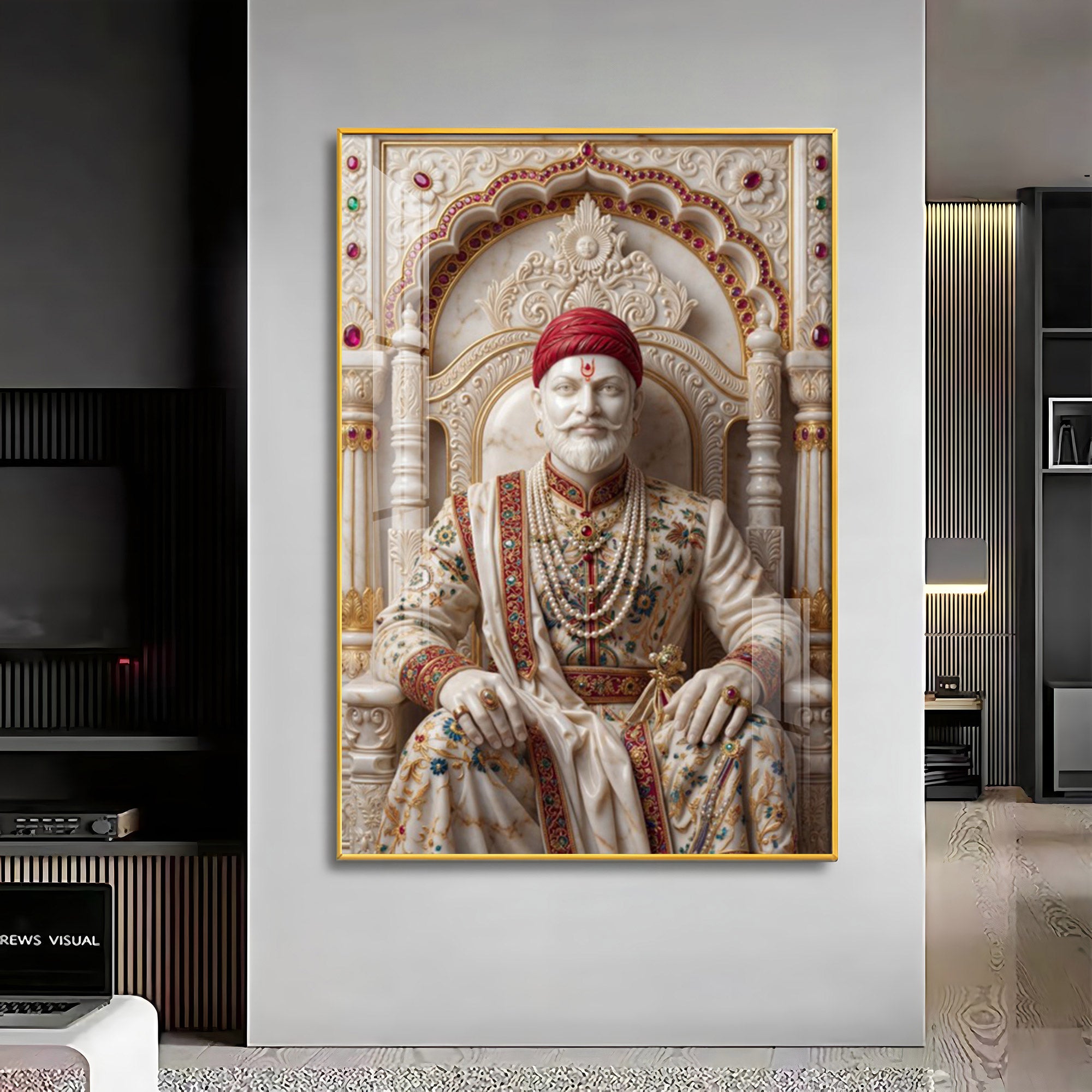 Royal Chhatrapati Shivaji Maharaj Premium Acrylic Vertical Wall Art