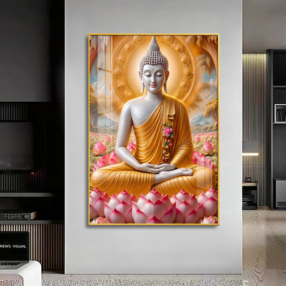 Tamatina Buddha Luxury Crystal Vertical Wall Art