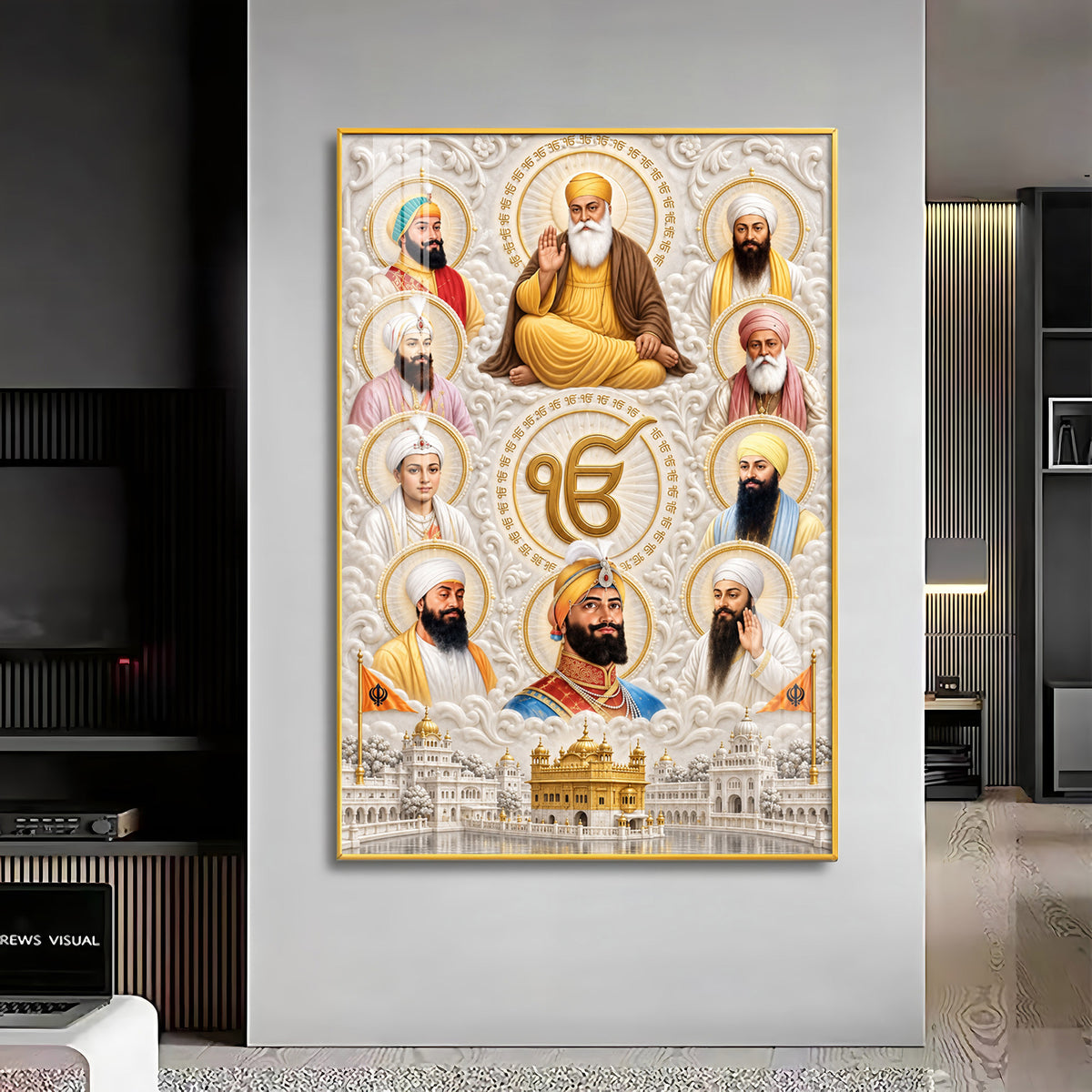 Ten Sikh Gurus Premium Acrylic Vertical Wall Art
