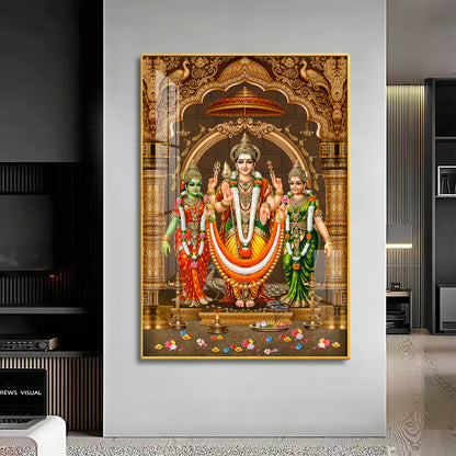 God Murugan Valli Deivanai Subramanya Swamy Premium Acrylic Vertical Wall Art