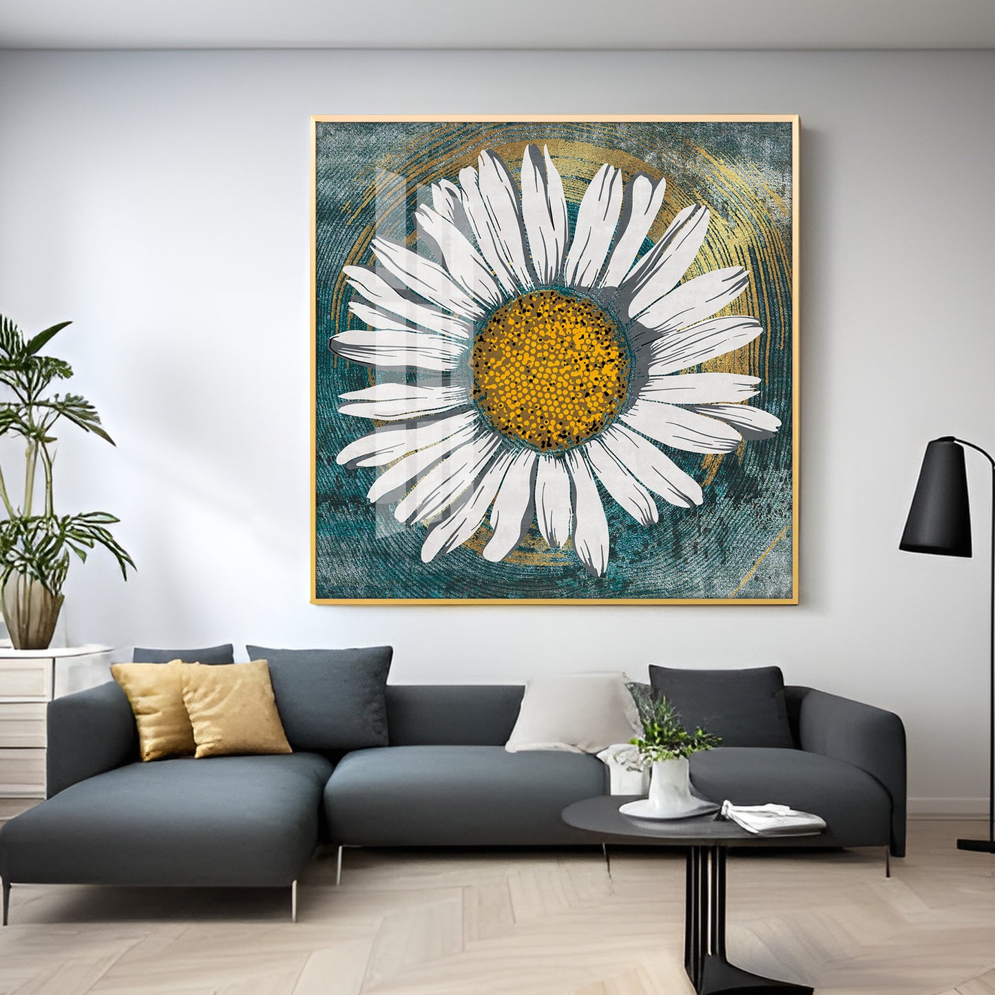 Tranquil Daisy Premium Acrylic Square Wall Art